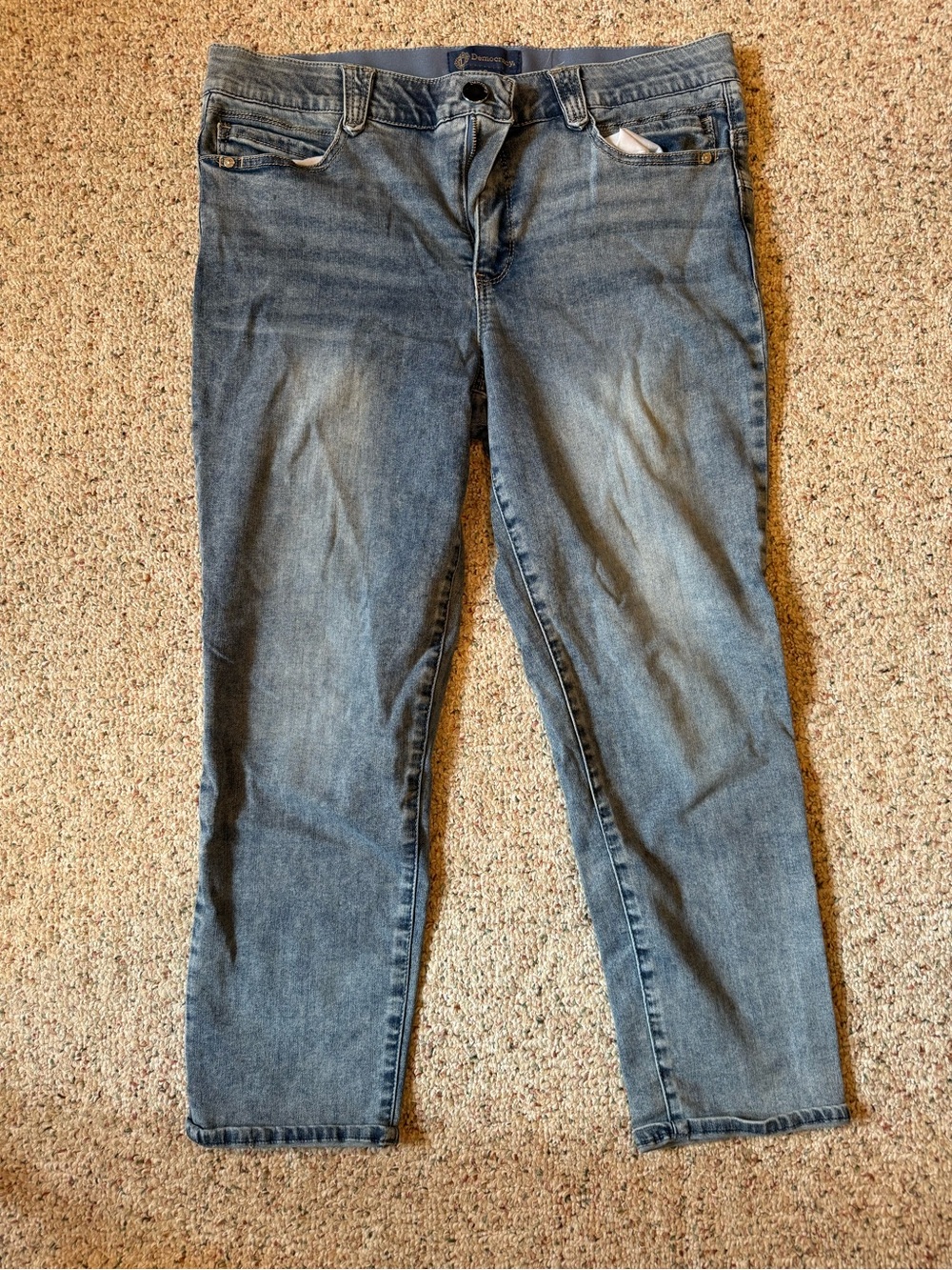 Women’s Democracy Blue Denim Cropped Girlfriend Jeans size 16